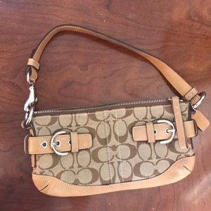 COACH leather and canvas mini bag